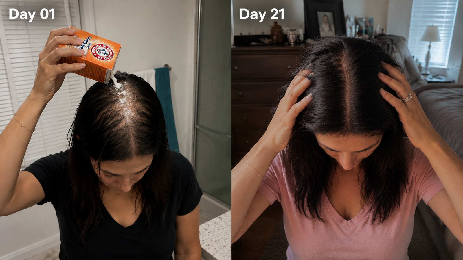 Women sharing their hair transformation results